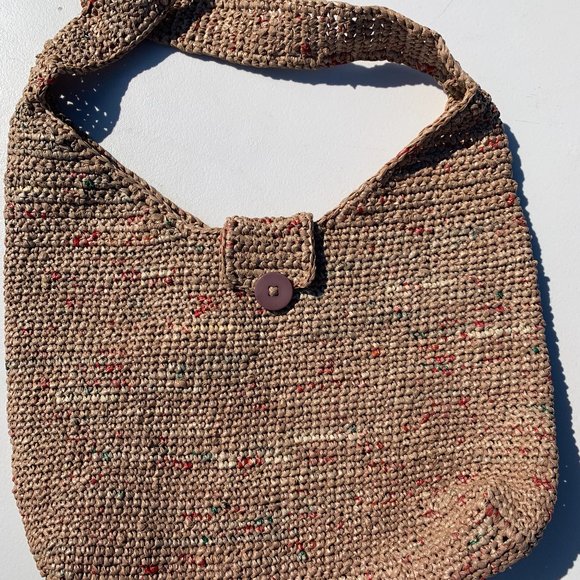 Crochet plarn over the shoulder bag  Handmade from recycled retail plastic bags - Picture 3 of 4